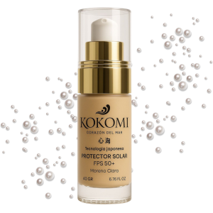 Protector solar facial SPF 50 Kokomi Skincare con extracto de perla