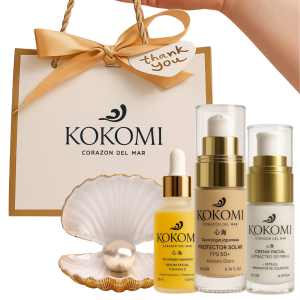 Kit completo de skincare Kokomi con protector solar SPF 50